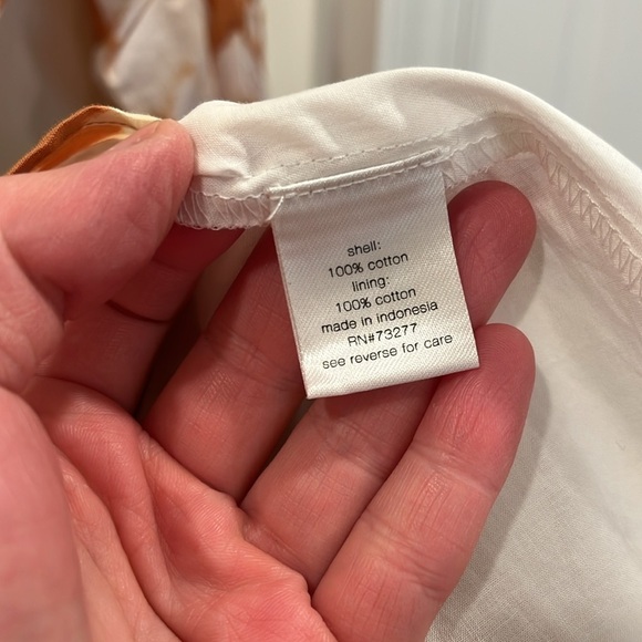 Elizabeth & James Uptown Dayglow Cotton Orange and White Abstract Tie Dye Dress - Picture 5 of 11